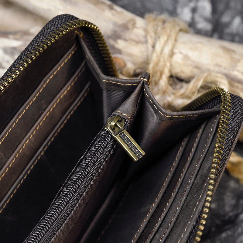 Pochette homme cuir véritable  dragonne interieur