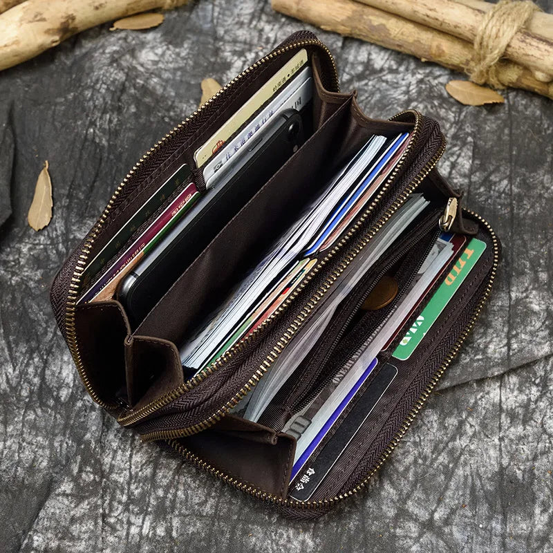 Pochette homme cuir véritable dragonne  4 compartiments + fentes cartes