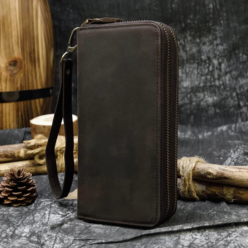 Pochette homme cuir véritable dragonne  profil