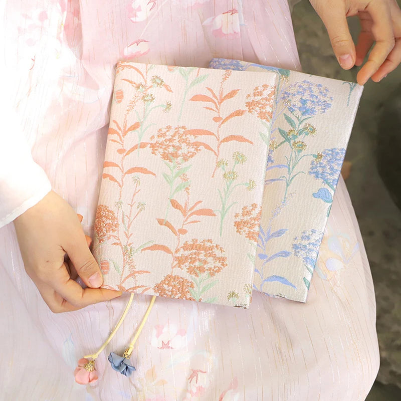 Pochette livre artistique floral  bleu ou orange