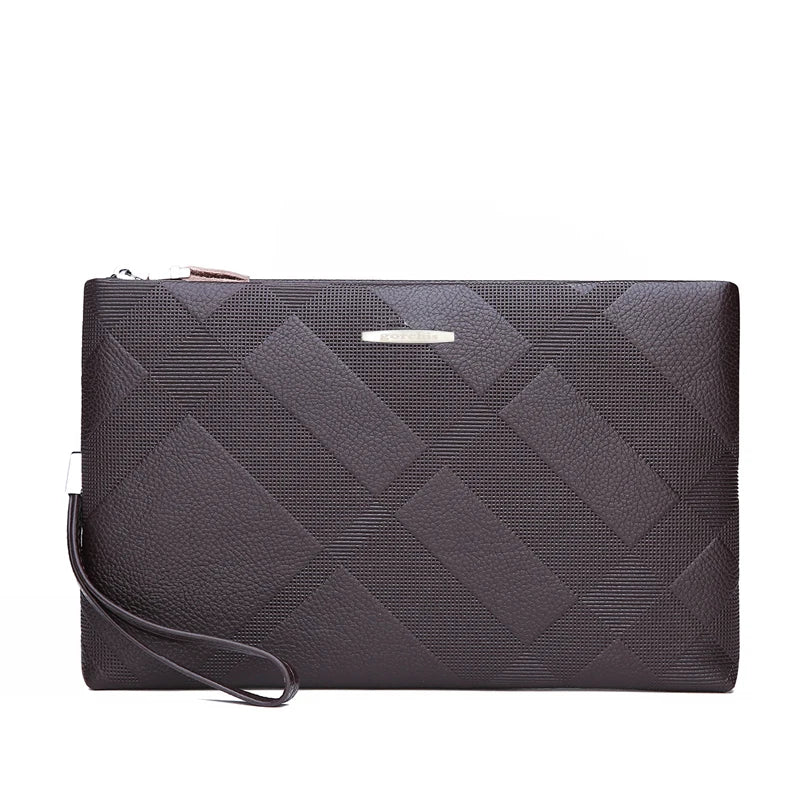 Pochette luxe homme marron bandeau