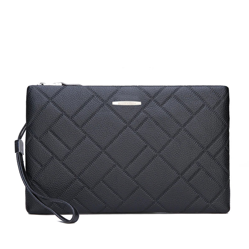 Pochette luxe homme Noire Design carreaux