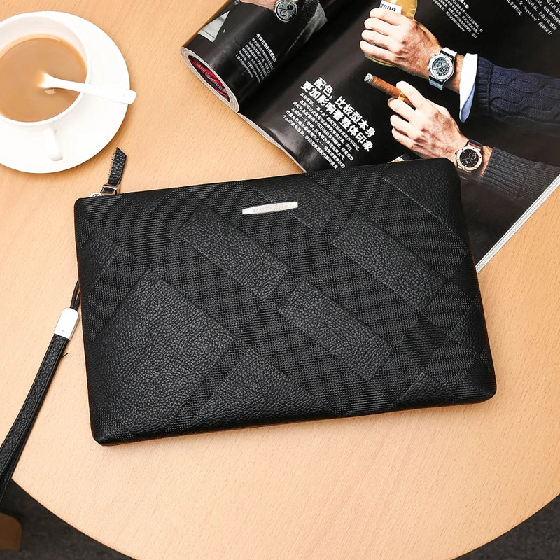 Pochette luxe homme  noire bandeau