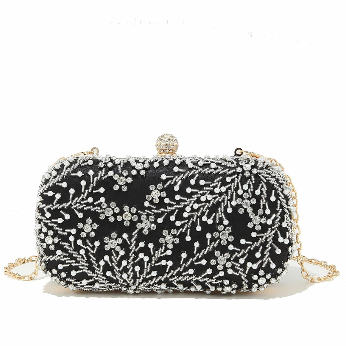 Pochette mariage bandoulière noire
