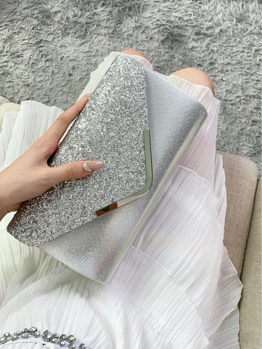 Pochette mariage femme luxe chic classe argent