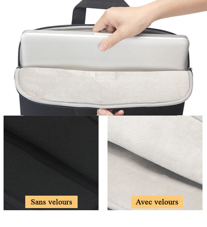 Pochette ordinateur 13 pouces Coloris  doublure velours anti rayures 