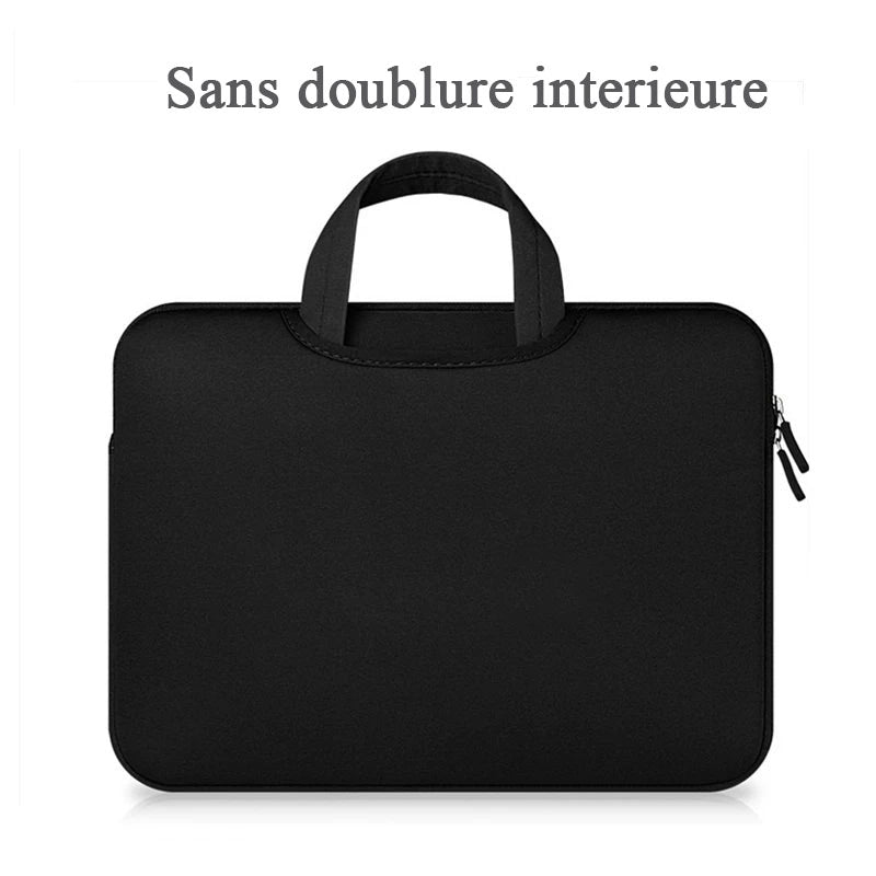 Pochette ordinateur 13 pouces Coloris  noir sans doublure 