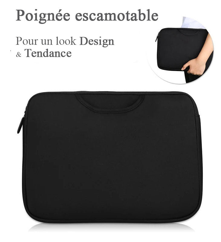 Pochette ordinateur 13 pouces Coloris  noire poignée escamotable