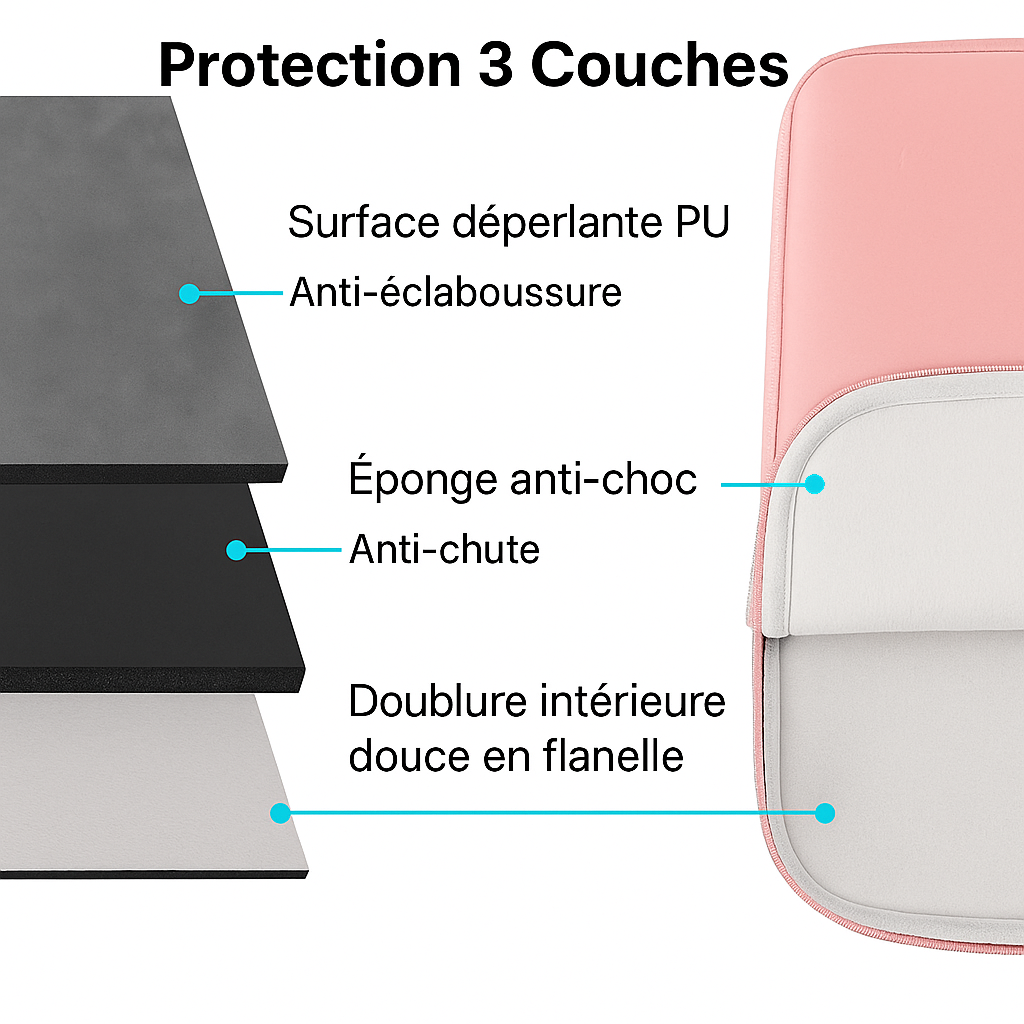 Pochette ordinateur 3 protections