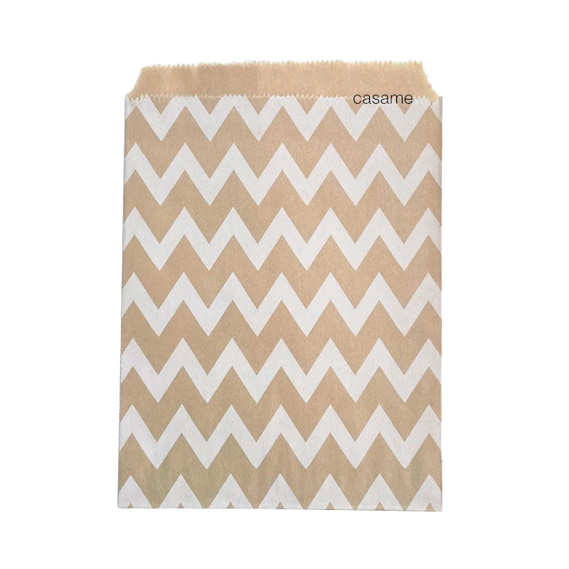 Pochette papier chevron  or et blanc