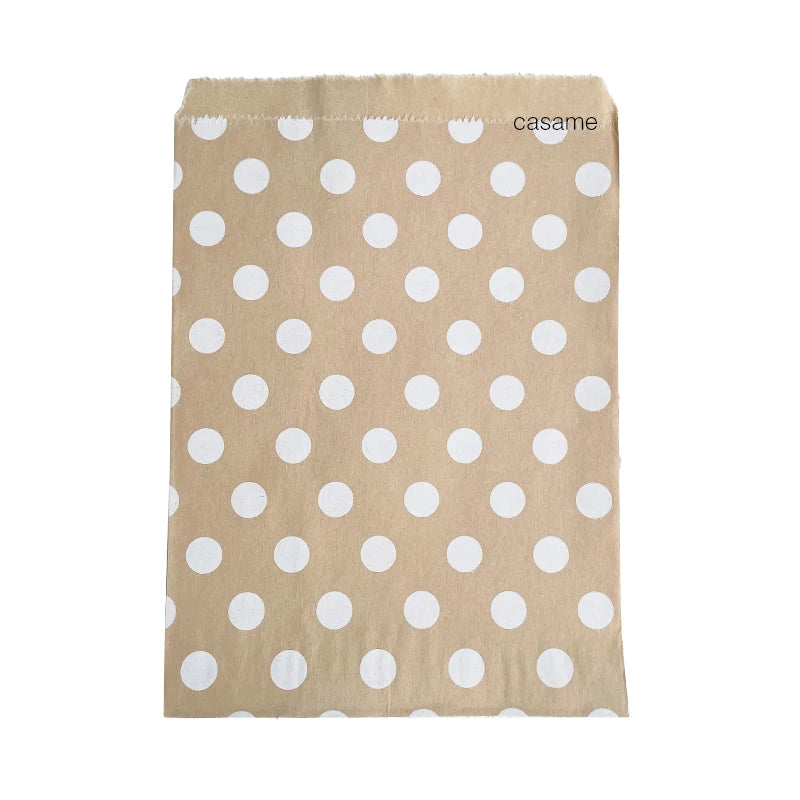 Pochette papier pois or et blanc