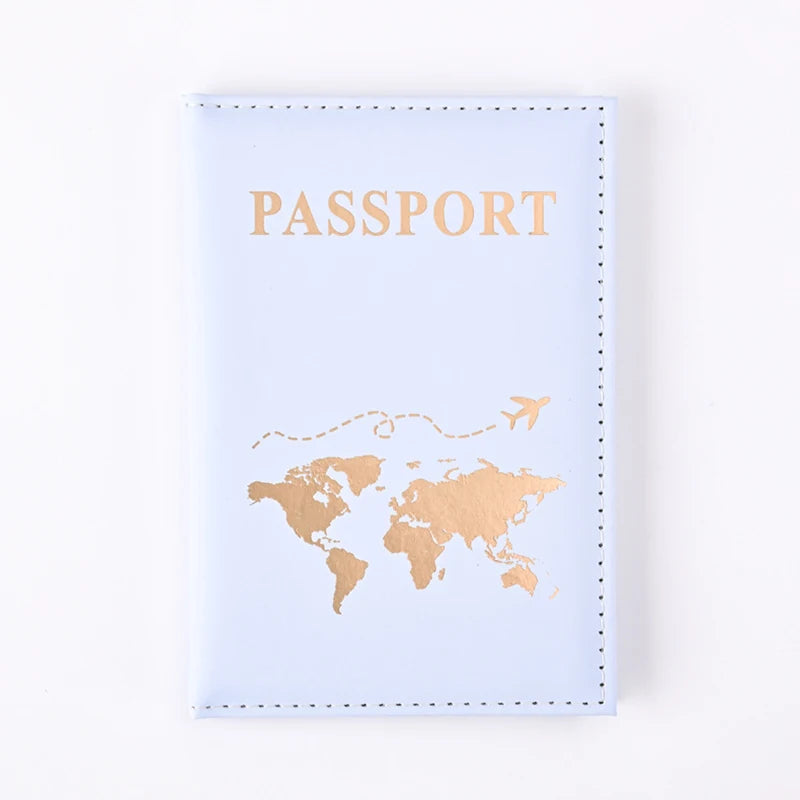 Pochette passeport bleu clair
