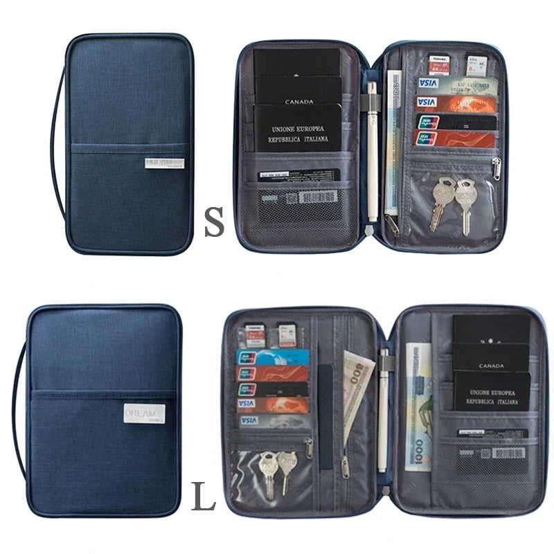 Pochette à passeport visuel  bleu dimensions S & L
