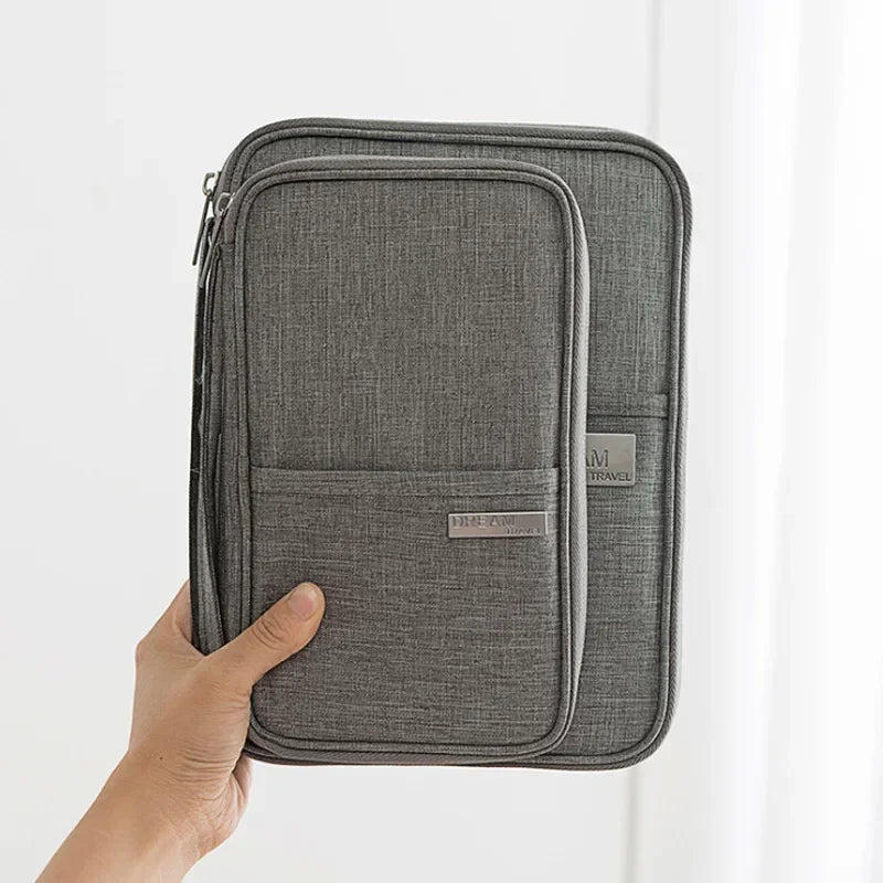Pochette à passeport visuel gris format S et L