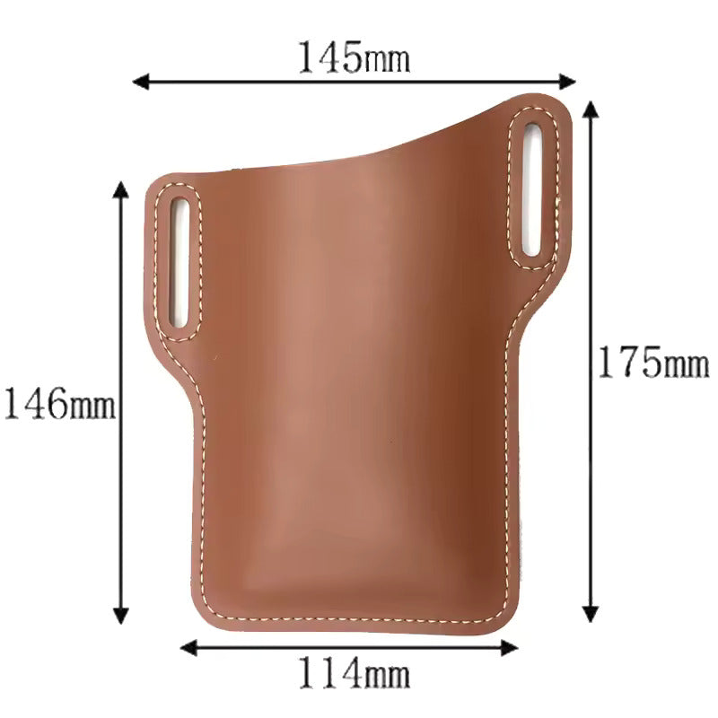 Pochette portable ceinture effet cuir  marron clair cognac  dimensions