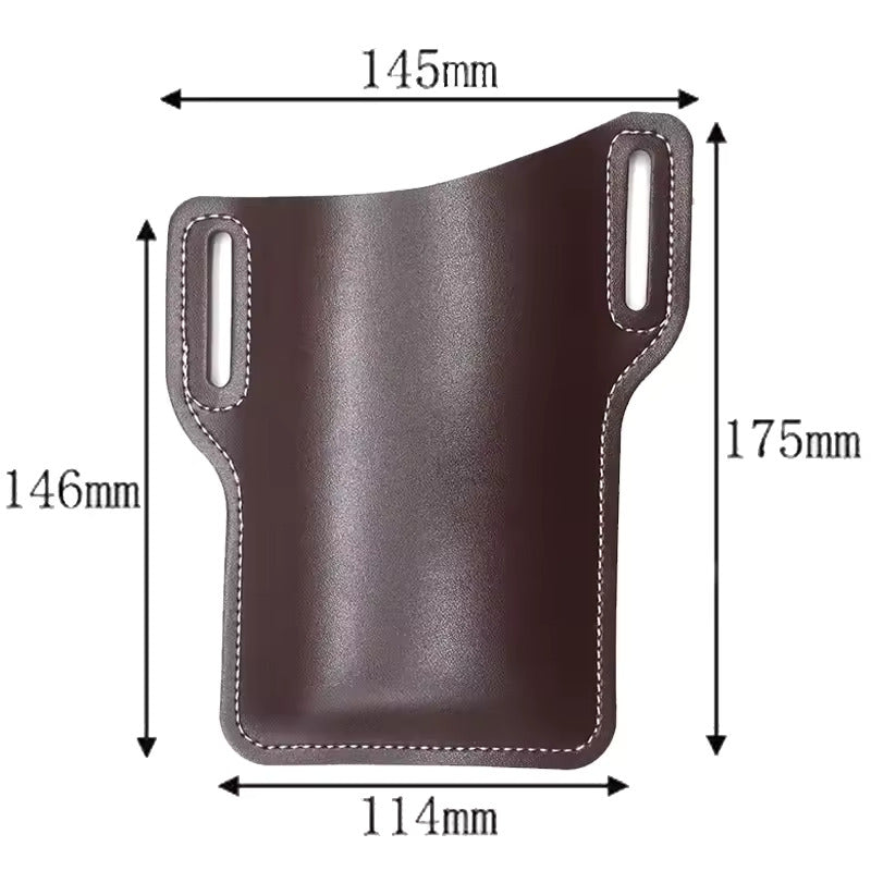 Pochette portable ceinture effet cuir  marron dimensions