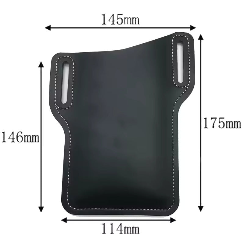 Pochette portable ceinture effet cuir  noir   dimensions