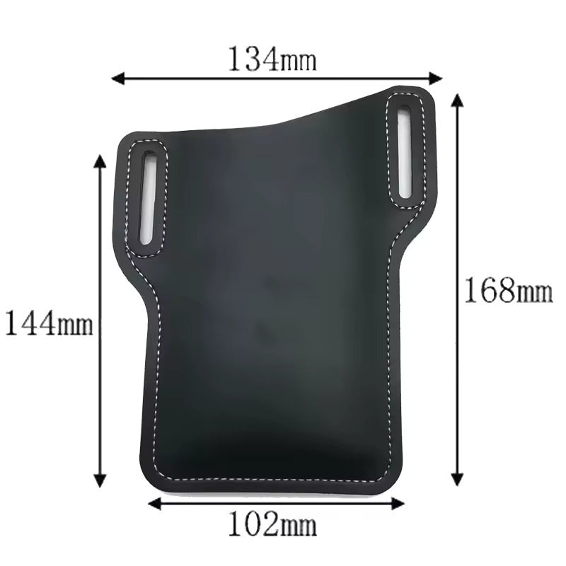 Pochette portable ceinture effet cuir  noir   dimensions