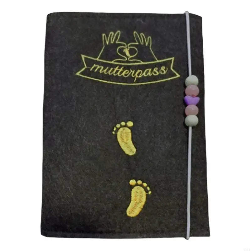 Pochette pour carnet de santé noir jaune