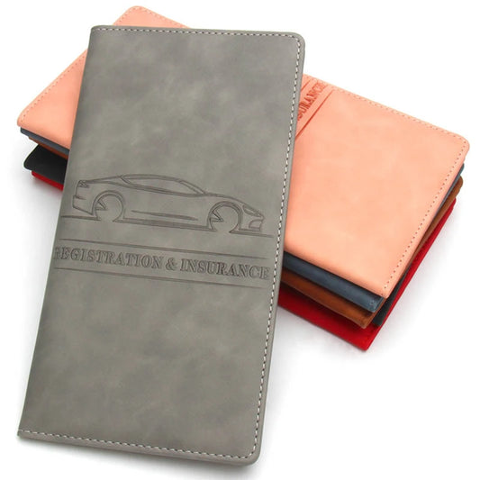 Pochette pour carte grise suedine