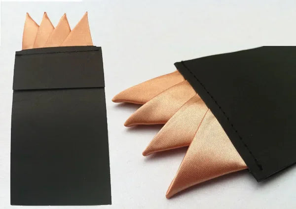 Pochette pour costume pre-pliee 4 pointes bronze cuivre