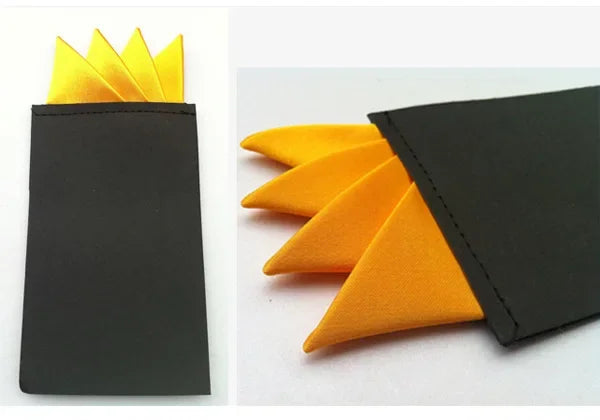 Pochette pour costume pre-pliee 4 pointes oranges