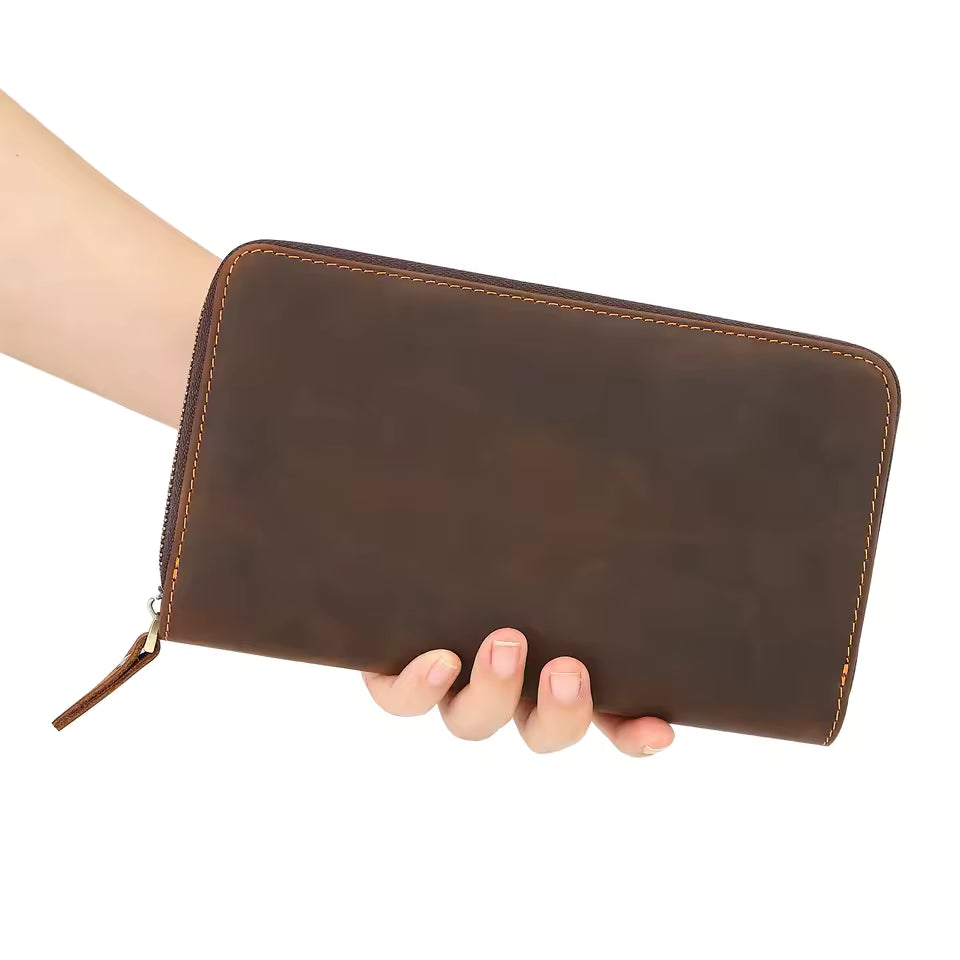 Pochette pour homme cuir veritable en main