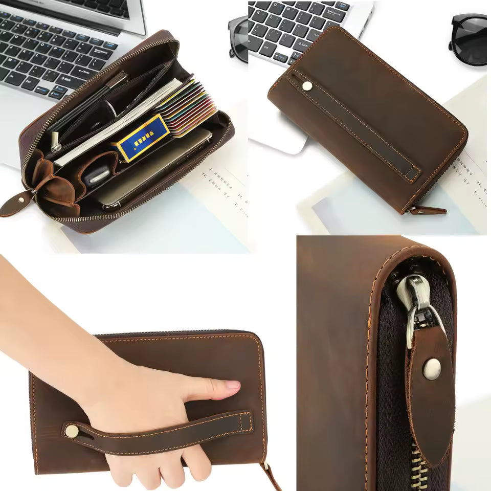 Pochette pour homme cuir veritable les 4 cotes