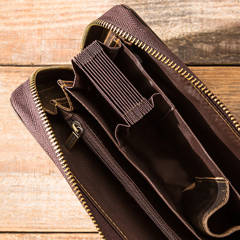 Pochette pour homme cuir veritable mini compartiments