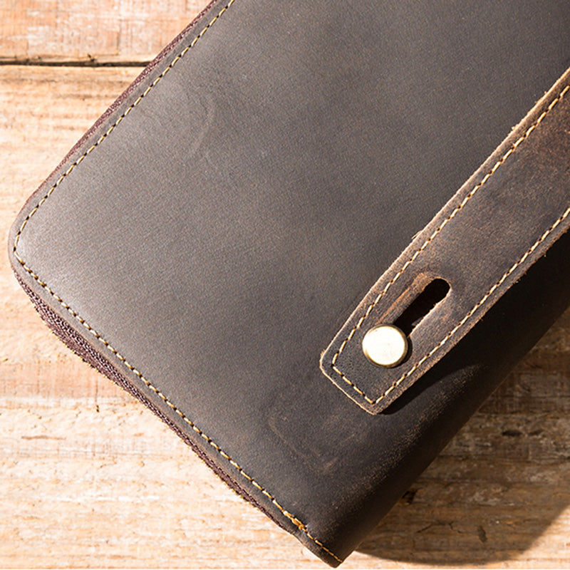 Pochette pour homme cuir veritable poignee passante confortable