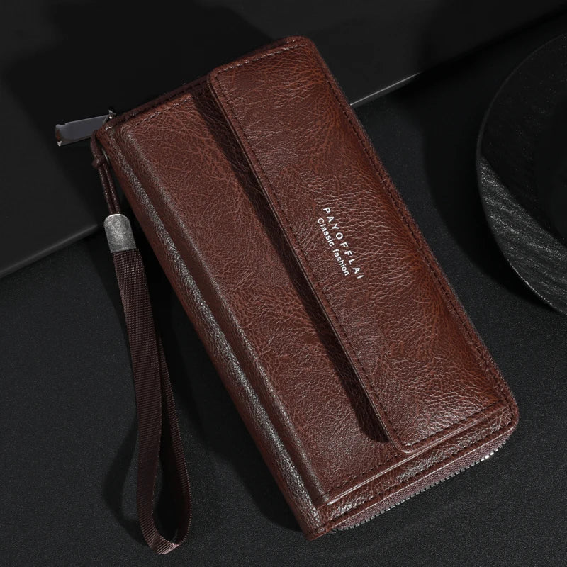 Pochette pour homme dragonne marron