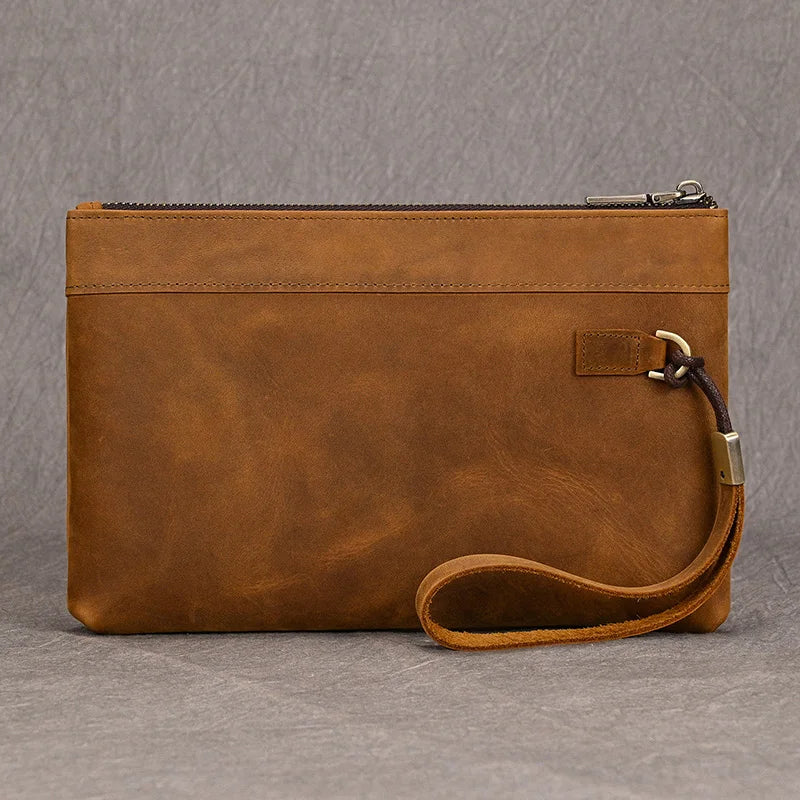 Pochette pour homme en cuir veritable