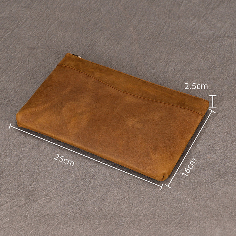 Pochette pour homme en cuir veritable dimensions