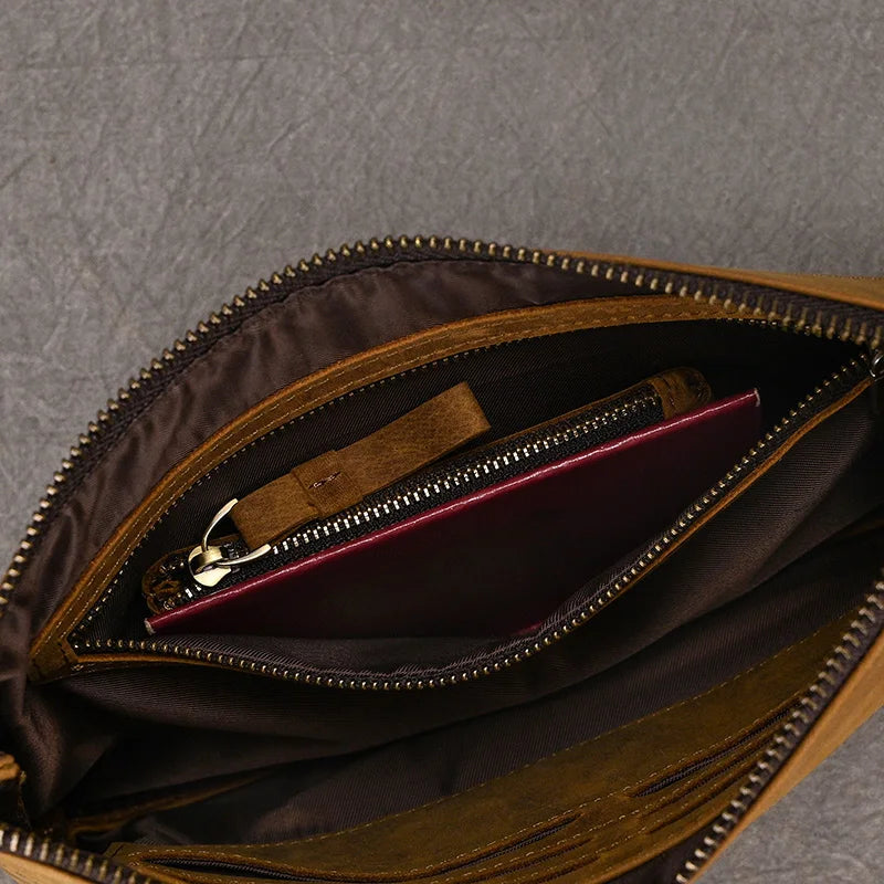 Pochette pour homme en cuir veritable poches interieures