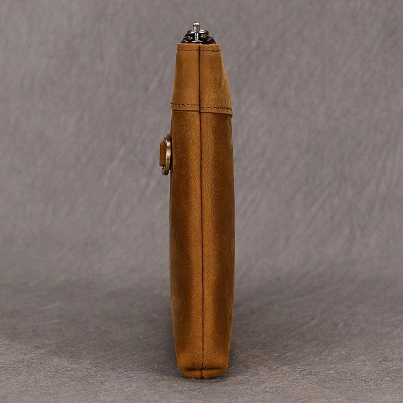 Pochette pour homme en cuir veritable profil 2 cm