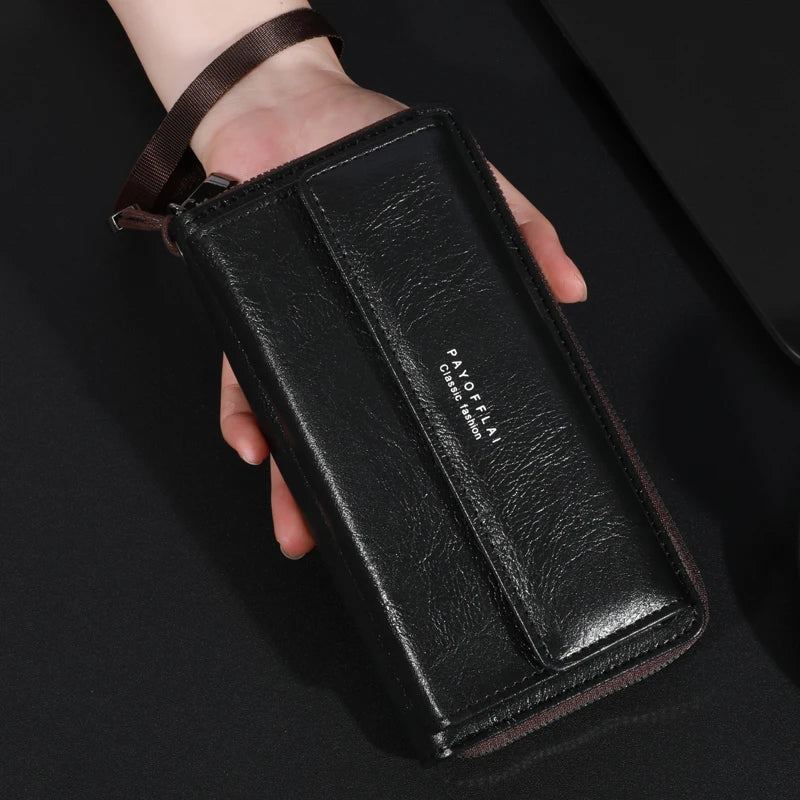 Pochette pour homme noire dragonne 