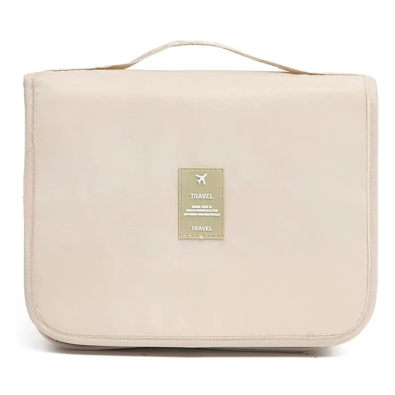 Pochette pour maquillage avec crochet pour suspension  ivoire visuel face