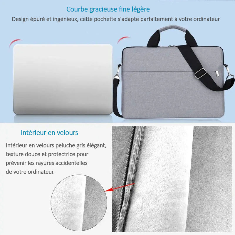 Pochette pour ordinateur  intérieur velours
