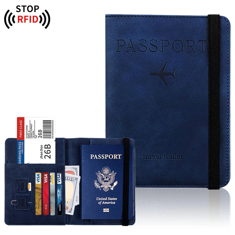 Pochette pour passeport Bleu Marine