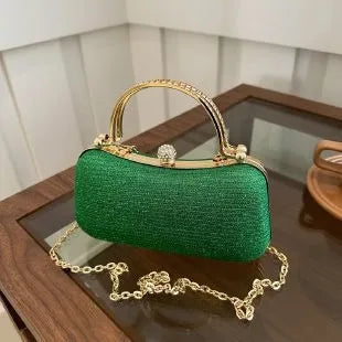 Pochette pour un mariage bandouliere verte
