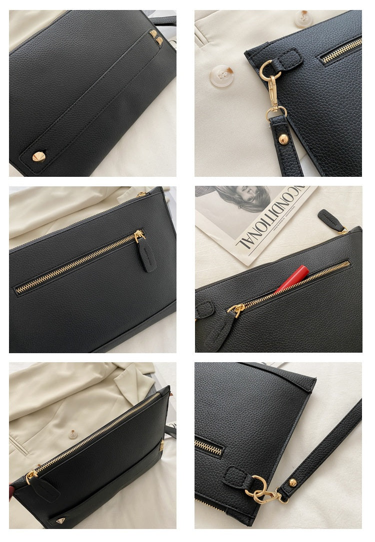 Pochette sac sangle porte main et dragonne détails