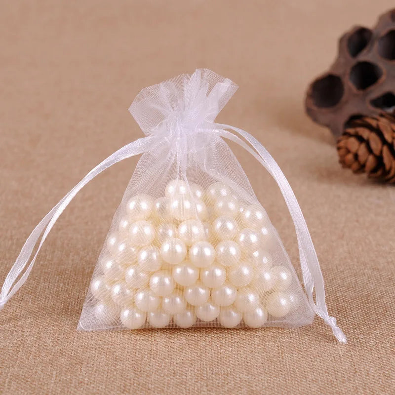 Pochette sachet organza blanche