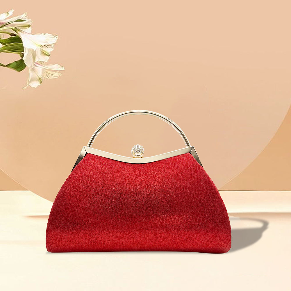 Pochette soirée lady luxe   plissée satin  rouge verso