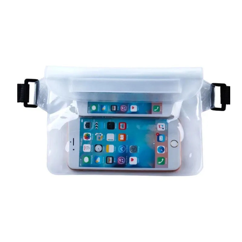 Pochette étanche sports nautiques baignades loisirs aquatiques blanche