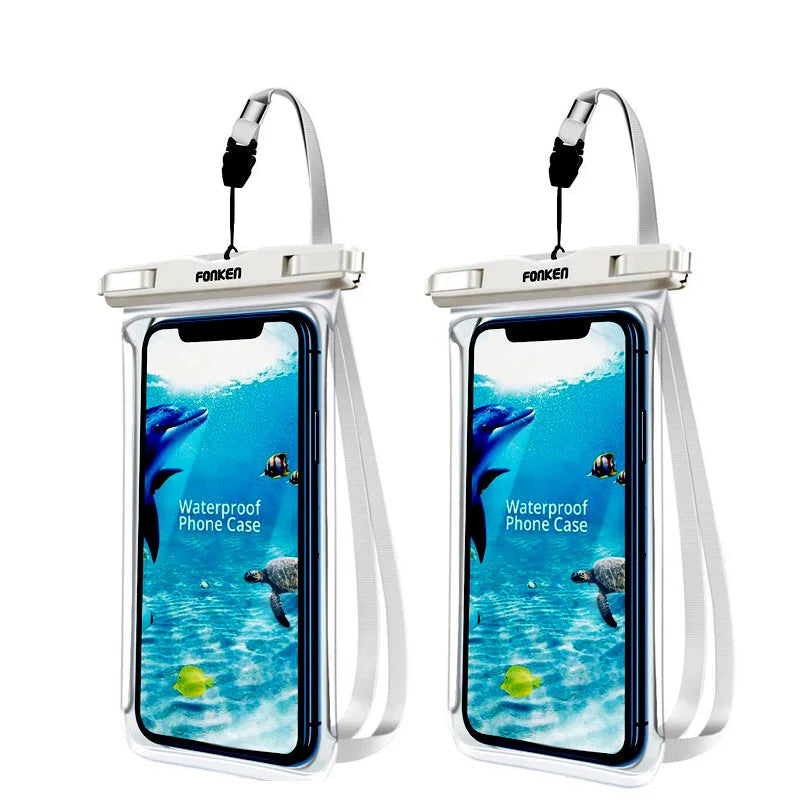 Pochette telephone  Etanche Blanche 2 pièces