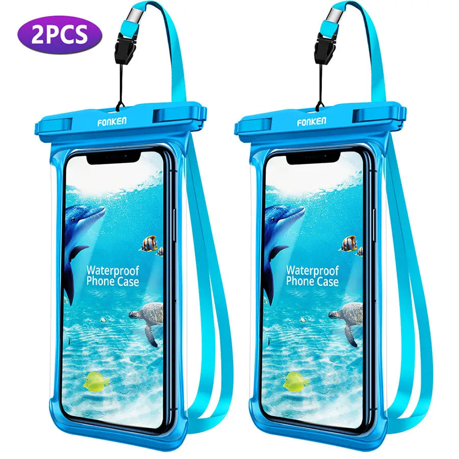 Pochette telephone  Etanche bleue 2 pieces