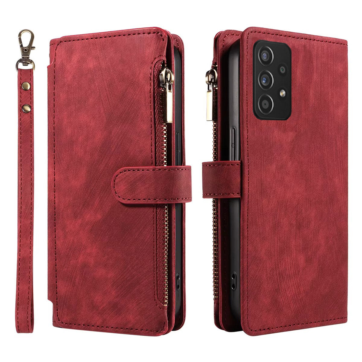 Pochette telephone Samsung rouge grenat