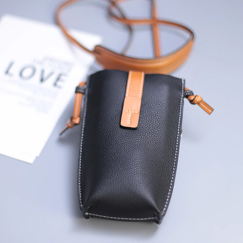Pochette bandouliere telephone Cuir veritable