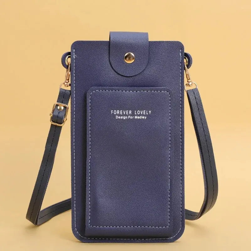 Pochette telephone bandouliere bleu nuit