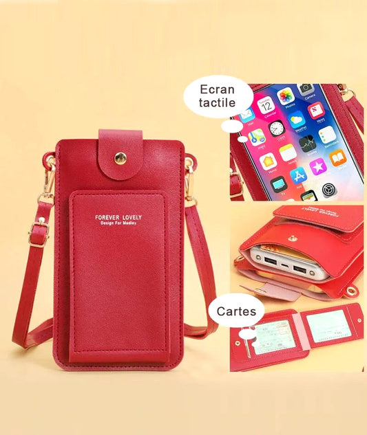 Pochette téléphone bandoulière tactile
